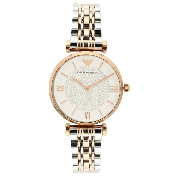 EMPORIO ARMANI ANALOG QUARTZ TWO TONE STAINLESS STEEL AR1926 WOMEN'S WATCH