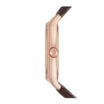 EMPORIO ARMANI ANALOG QUARTZ ROSE GOLD STAINLESS STEEL AR1939 BROWN LEATHER STRAP MEN'S WATCH - H2 Hub Watches