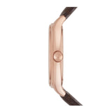 EMPORIO ARMANI ANALOG QUARTZ ROSE GOLD STAINLESS STEEL AR1939 BROWN LEATHER STRAP MEN'S WATCH - H2 Hub Watches