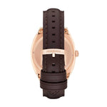 EMPORIO ARMANI ANALOG QUARTZ ROSE GOLD STAINLESS STEEL AR1939 BROWN LEATHER STRAP MEN'S WATCH - H2 Hub Watches