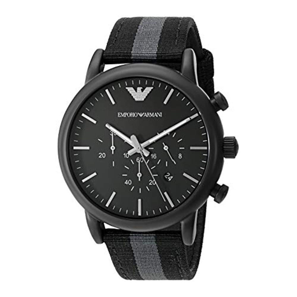 EMPORIO ARMANI LUIGI CHRONOGRAPH BLACK MESH STRAP AR1948 MEN'S WATCH - H2 Hub Watches