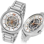 EMPORIO ARMANI LUIGI AUTOMATIC SILVER STAINLESS STEEL AR1980 MEN’S WATCH - H2 Hub Watches