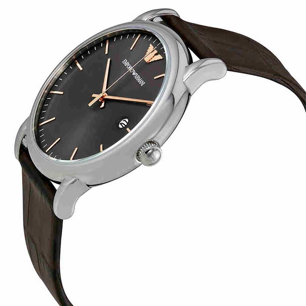 EMPORIO ARMANI AR1996 LUIGI BROWN LEATHER STRAP MEN'S WATCH - H2 Hub Watches