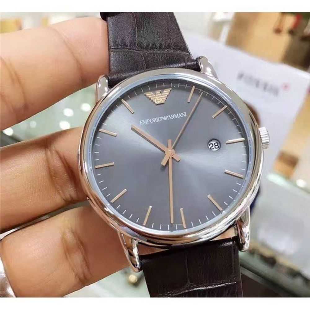 EMPORIO ARMANI AR1996 LUIGI BROWN LEATHER STRAP MEN'S WATCH - H2 Hub Watches