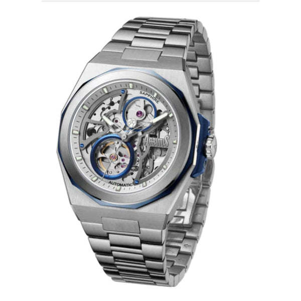 Arbutus Wall Street Icon Automatic Silver Stainless Steel Strap Men Watch AR2203SWS