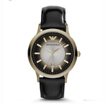 EMPORIO ARMANI CLASSIC BLACK LEATHER STRAP STAINLESS STEEL AR2468 MEN'S WATCH - H2 Hub Watches