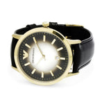 EMPORIO ARMANI CLASSIC BLACK LEATHER STRAP STAINLESS STEEL AR2468 MEN'S WATCH - H2 Hub Watches