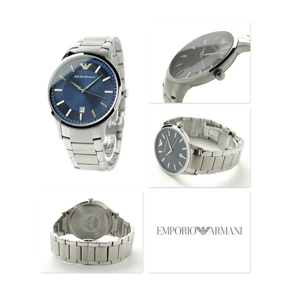 EMPORIO ARMANI ANALOG QUARTZ SILVER STAINLESS STEEL AR2477 MEN'S WATCH - H2 Hub Watches