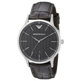 EMPORIO ARMANI AR2480 BLACK LEATHER STRAP MEN'S WATCH