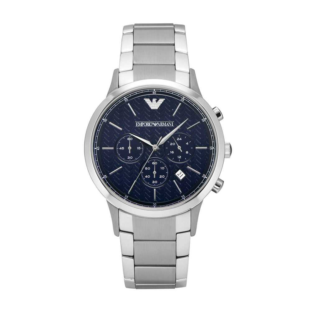 EMPORIO ARMANI CHRONOGRAPH SILVER STAINLESS STEEL AR2486 MEN'S WATCH - H2 Hub Watches