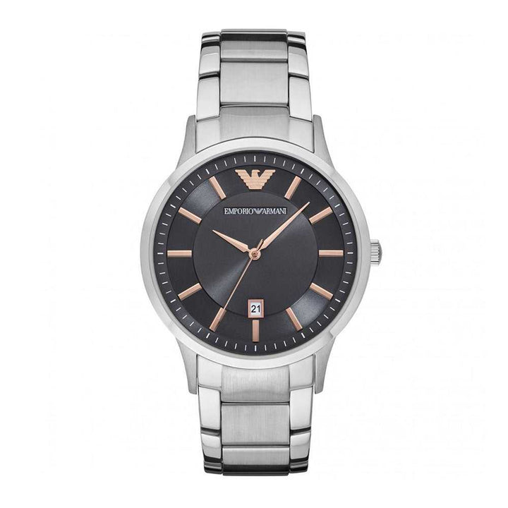 EMPORIO ARMANI ANALOG QUARTZ SILVER STAINLESS STEEL AR2514 MEN'S WATCH - H2 Hub Watches