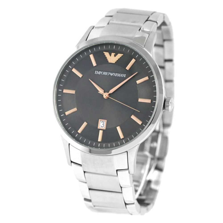 EMPORIO ARMANI ANALOG QUARTZ SILVER STAINLESS STEEL AR2514 MEN'S WATCH - H2 Hub Watches