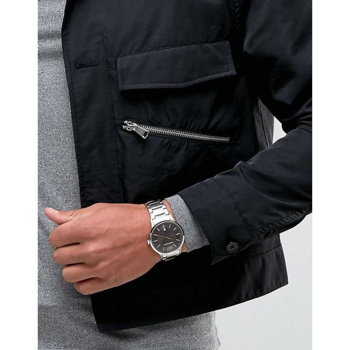 EMPORIO ARMANI ANALOG QUARTZ SILVER STAINLESS STEEL AR2514 MEN'S WATCH - H2 Hub Watches