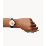 EMPORIO ARMANI AR60020 BLUE LEATHER WOMEN'S WATCH