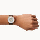 EMPORIO ARMANI AR60027 MULTIFUNCTION BROWN LEATHER MEN'S WATCH