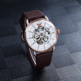 EMPORIO ARMANI AR60027 MULTIFUNCTION BROWN LEATHER MEN'S WATCH