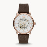 EMPORIO ARMANI AR60027 MULTIFUNCTION BROWN LEATHER MEN'S WATCH