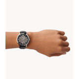 EMPORIO ARMANI AR60038 BLACK LEATHER MEN'S WATCH