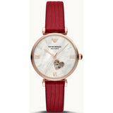 EMPORIO ARMANI AR60048 RED LEATHER WOMEN WATCH