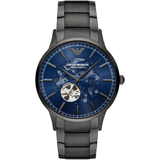 Emporio Armani Automatic Blue Dial With Gray Stainless Steel Strap Men Watch AR60056