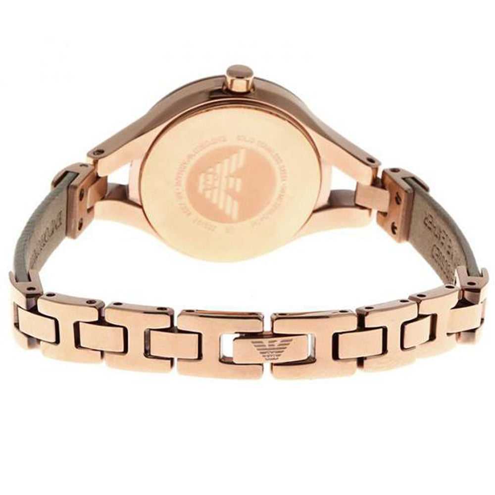EMPORIO ARMANI ANALOG QUARTZ ROSE GOLD STAINLESS STEEL AR7354 WOMEN'S WATCH - H2 Hub Watches