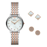 EMPORIO ARMANI TWO TONE STAINLESS STEEL AR80019 WOMEN'S GIFT SET - H2 Hub Watches