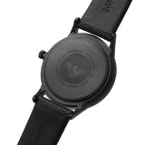 Emporio Armani Black Dial With Black Leather Strap Men Watch AR80057
