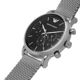 Emporio Armani Black Dial With Mesh Bracelet Strap Men Watch AR80062SET