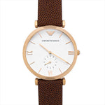 EMPORIO ARMANI AR9042 BROWN LEATHER STRAP COUPLE WATCH SET - H2 Hub Watches