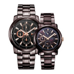 ARIES GOLD INSPIRE CONTENDER G 7301 & B 7302 CF-BKRG COUPLE'S WATCHES - H2 Hub Watches