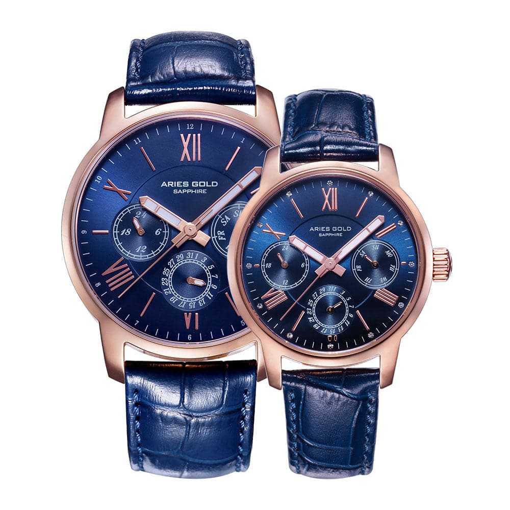 ARIES GOLD URBAN ETERNAL G 103 & B 103 RG-BU COUPLE'S WATCHES - H2 Hub Watches