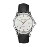EMPORIO ARMANI ARS3023 BLACK LEATHER STRAP MEN'S WATCH