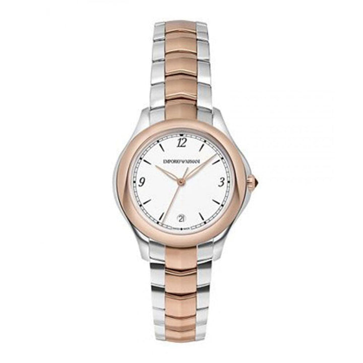EMPORIO ARMANI ESEDRA AUTOMATIC TWO TONE STAINLESS STEEL ARS8506 WOMEN'S WATCH - H2 Hub Watches