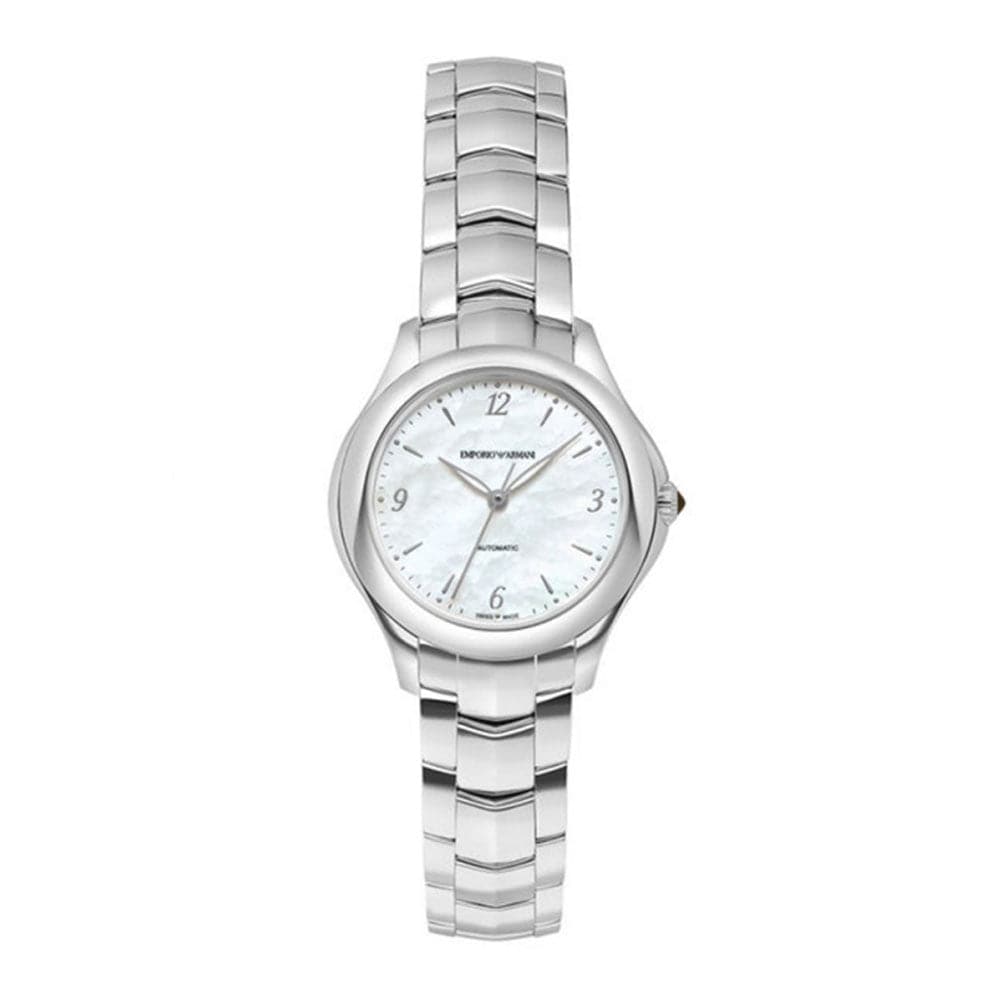 EMPORIO ARMANI ESEDRA AUTOMATIC SILVER STAINLESS STEEL ARS8550 WOMEN'S WATCH - H2 Hub Watches
