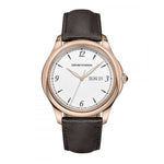 EMPORIO ARMANI AUTOMATIC ROSE GOLD STAINLESS STEEL ARS8601 BROWN LEATHER STRAP MEN'S WATCH - H2 Hub Watches