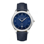 EMPORIO ARMANI AUTOMATIC SILVER STAINLESS STEEL ARS8650 BLUE LEATHER STRAP MEN'S WATCH - H2 Hub Watches