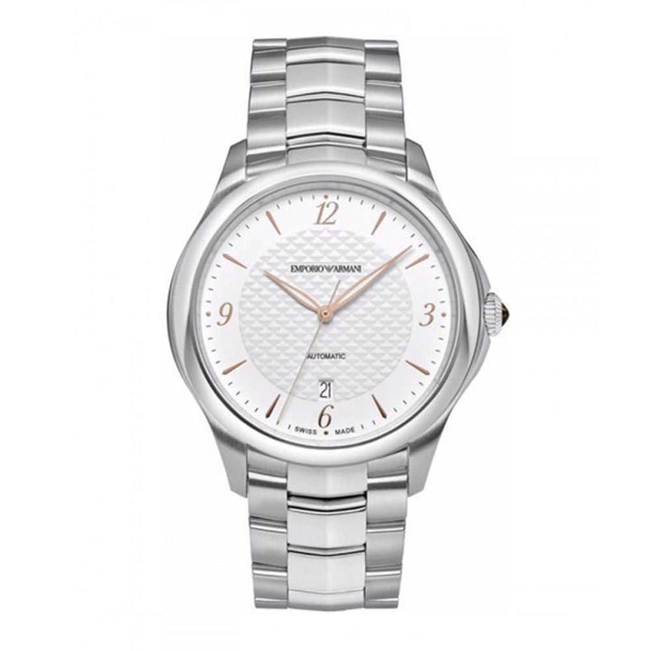 EMPORIO ARMANI ESEDRA AUTOMATIC SILVER STAINLESS STEEL ARS8651 MEN'S WATCH - H2 Hub Watches