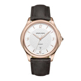 EMPORIO ARMANI ESEDRA AUTOMATIC ROSE GOLD STAINLESS STEEL ARS8652 BLACK LEATHER STRAP MEN'S WATCH - H2 Hub Watches