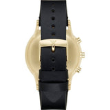EMPORIO ARMANI CONNECTED AUTOMATIC GOLD STAINLESS STEEL ART3006 BLACK LEATHER STRAP HYBRID SMARTWATCH