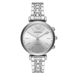 EMPORIO ARMANI ANALOG QUARTZ ROSE GOLD STAINLESS STEEL RT3018 BEIGE LEATHER STRAP HYBRID SMARTWATCH - H2 Hub Watches