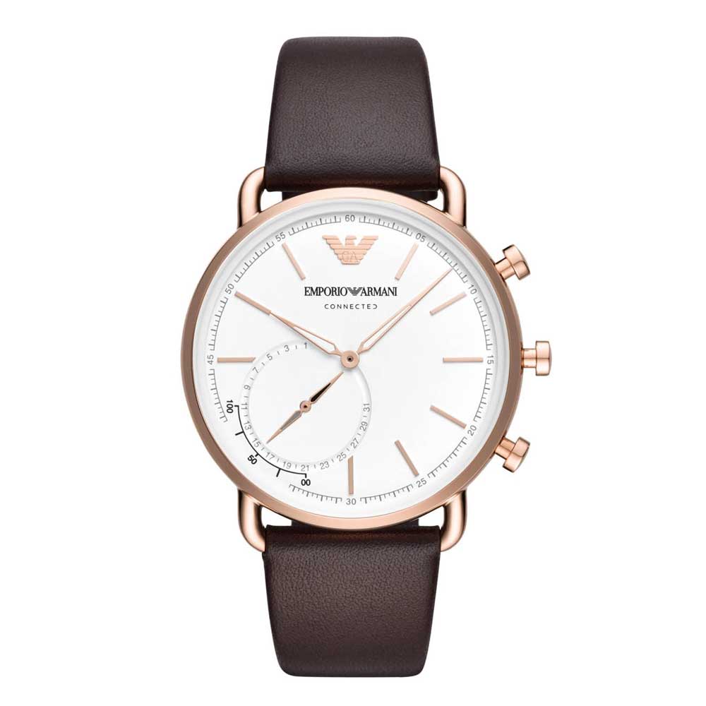 EMPORIO ARMANI ANALOG QUARTZ TWO TONE STAINLESS STEEL ART3029 HYBRID SMARTWATCH - H2 Hub Watches