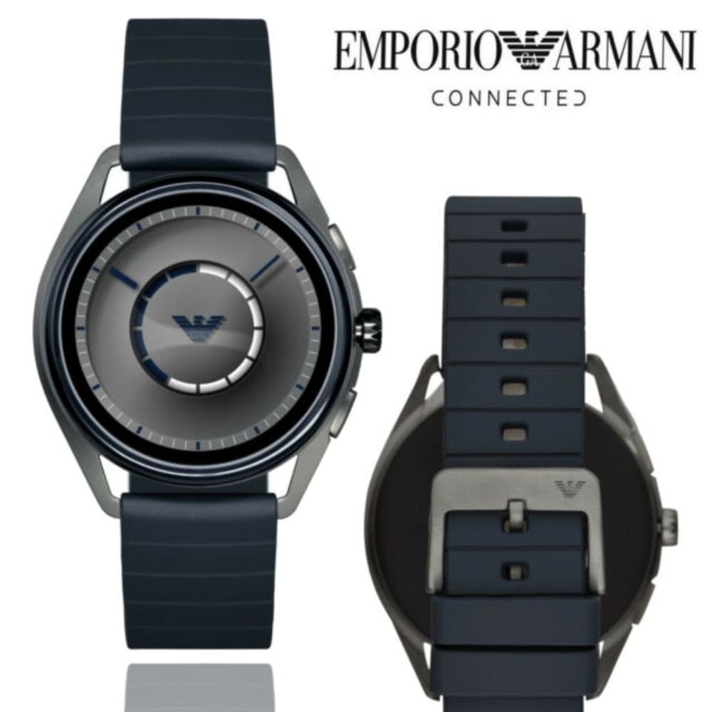 EMPORIO ARMANI CONNECTED ART5008 STAINLESS STEEL PLATED NAVY TOUCH-SCREEN HYBRID MEN'S SMARTWATCH - H2 Hub Watches