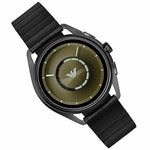 EMPORIO ARMANI ANALOG QUARTZ GUNMETAL STAINLESS STEEL ART5009 BLACK LEATHER STRAP SMARTWATCH - H2 Hub Watches