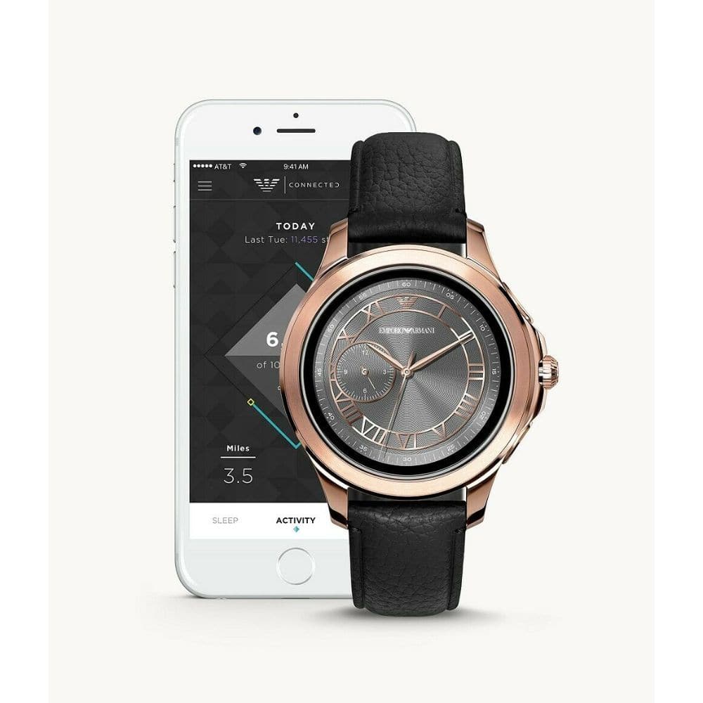 EMPORIO ARMANI CONNECTED ART5012 STAINLESS STEEL PLATED TOUCH-SCREEN HYBRID MEN'S SMARTWATCH - H2 Hub Watches