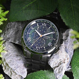 Citizen Attesa Chronograph Black Stainless Steel Strap Men Watch AT8049-61W