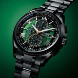 Citizen Attesa Chronograph Black Stainless Steel Strap Men Watch AT8049-61W