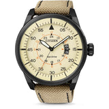CITIZEN ECO-DRIVE AW1365-19P KHAKI NYLON STRAP MEN'S WATCH