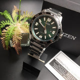 CITIZEN ECO-DRIVE AW1526-89X GREEN DIAL STAINLESS STEEL MEN'S WATCH