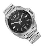 CITIZEN ECO-DRIVE BLACK DIAL STAINLESS STEEL MEN WATCH AW1720-51E