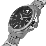 CITIZEN ECO-DRIVE BLACK DIAL STAINLESS STEEL MEN WATCH AW1720-51E